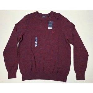 NWT! IZOD Crew Neck Sweater 45GS172 - Dark Red, Dark Blue - Men's M